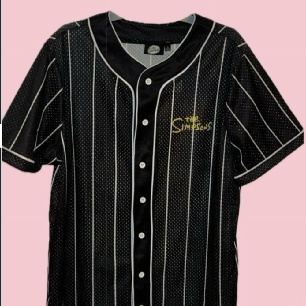 Black Baseball Jersey with Pinstripes